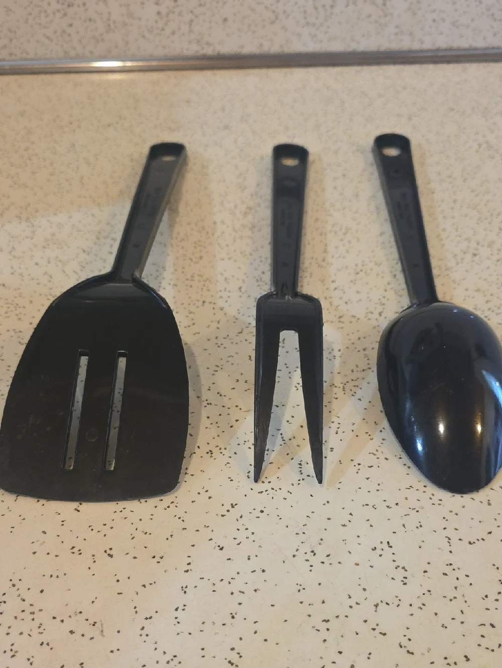Tailor Made Products‎ Vintage Spatula Serving Spoon and Fork Set of 3 Black